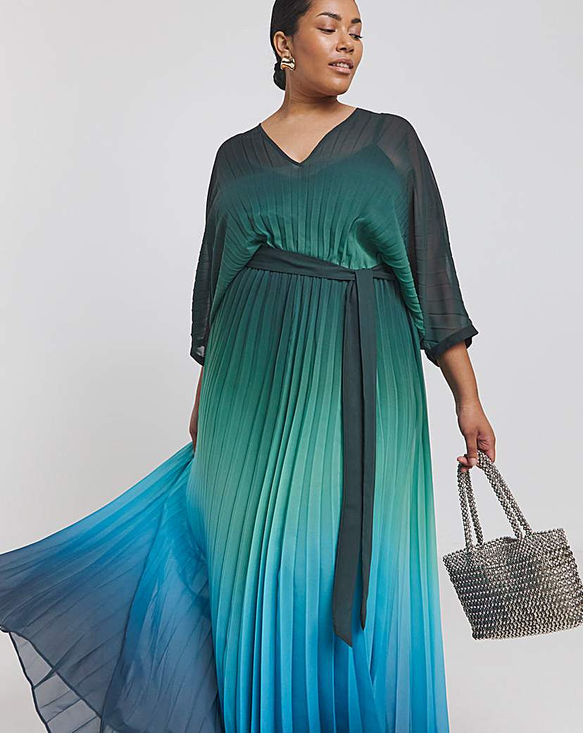Joanna Hope Ombre Print Pleated Dress