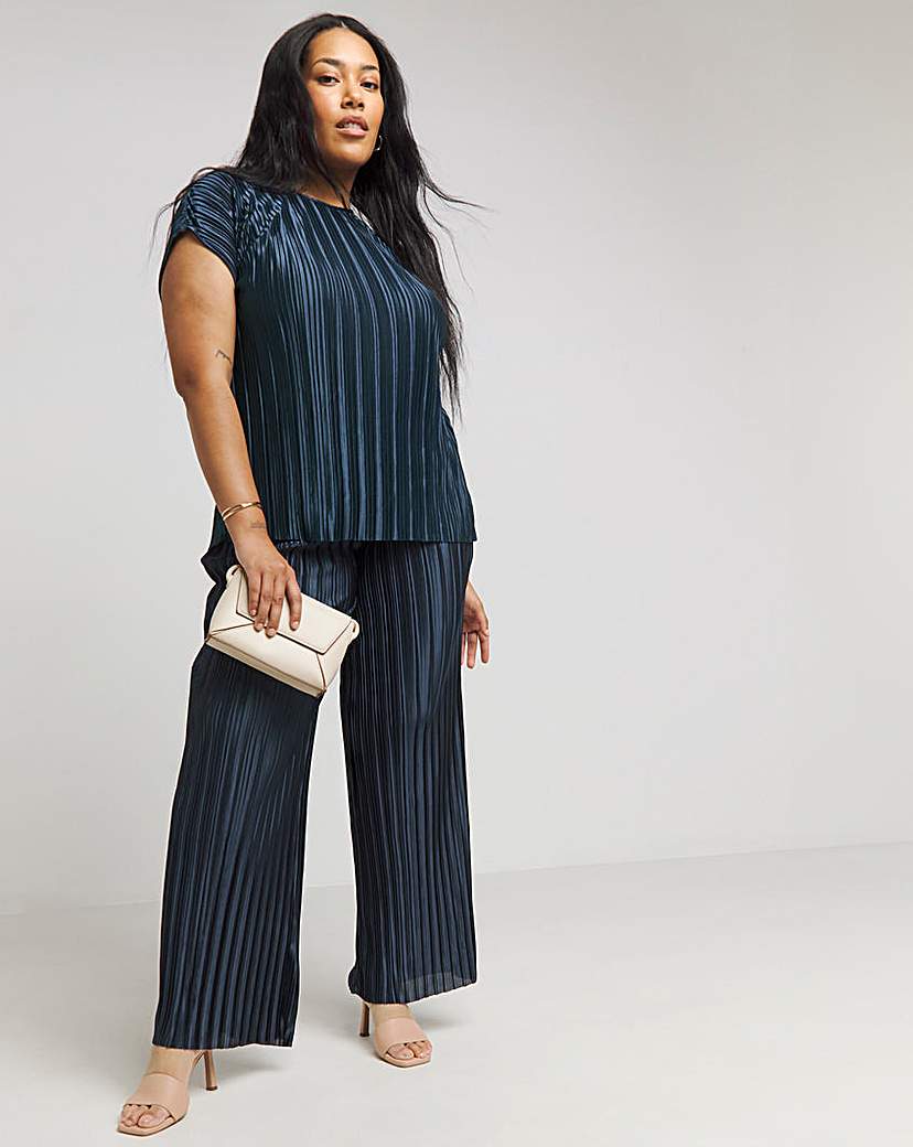 Joanna Hope Metalic Plisse Top