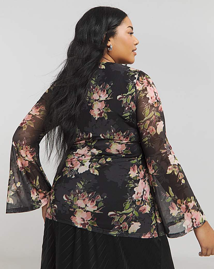 Joanna Hope Mesh Twist Top