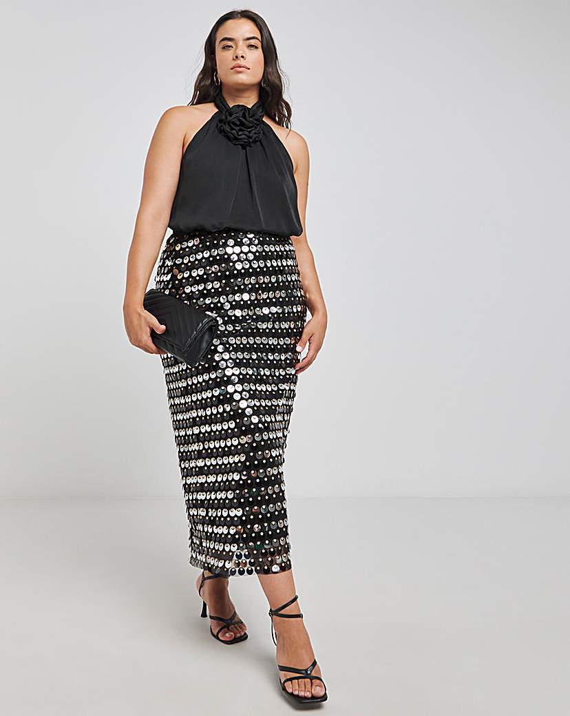 Joanna Hope Corsage Halter Neck Top