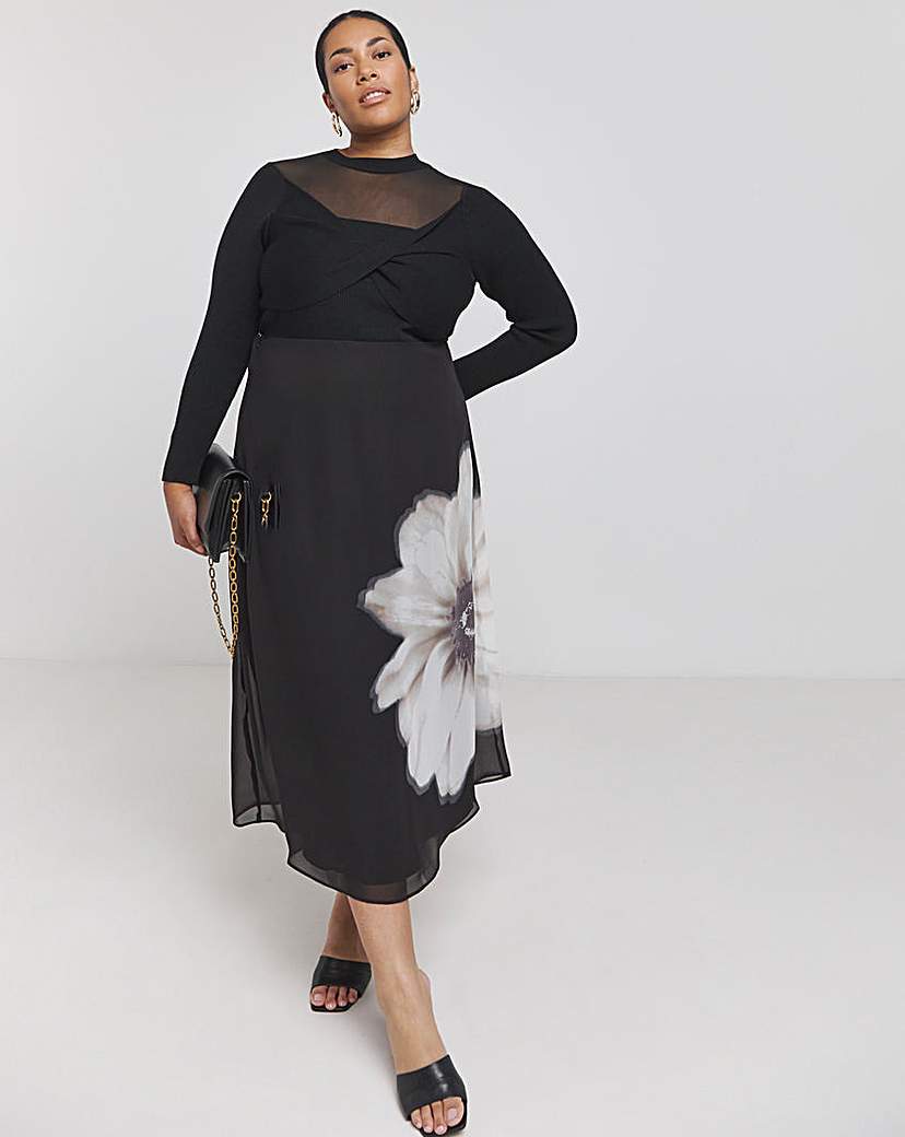 Joanna Hope Knit Jumper With Mesh Insert