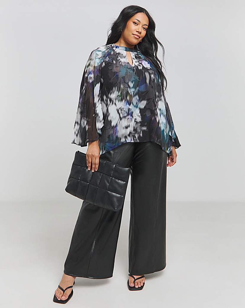 Joanna Hope Keyhole Pleated Blouse