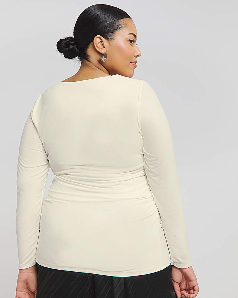 Joanna Hope Aysmmetrical Top With Brooch