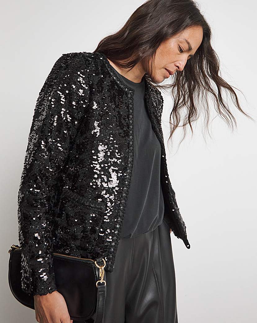 Joanna Hope Boucle Sequin Jacket