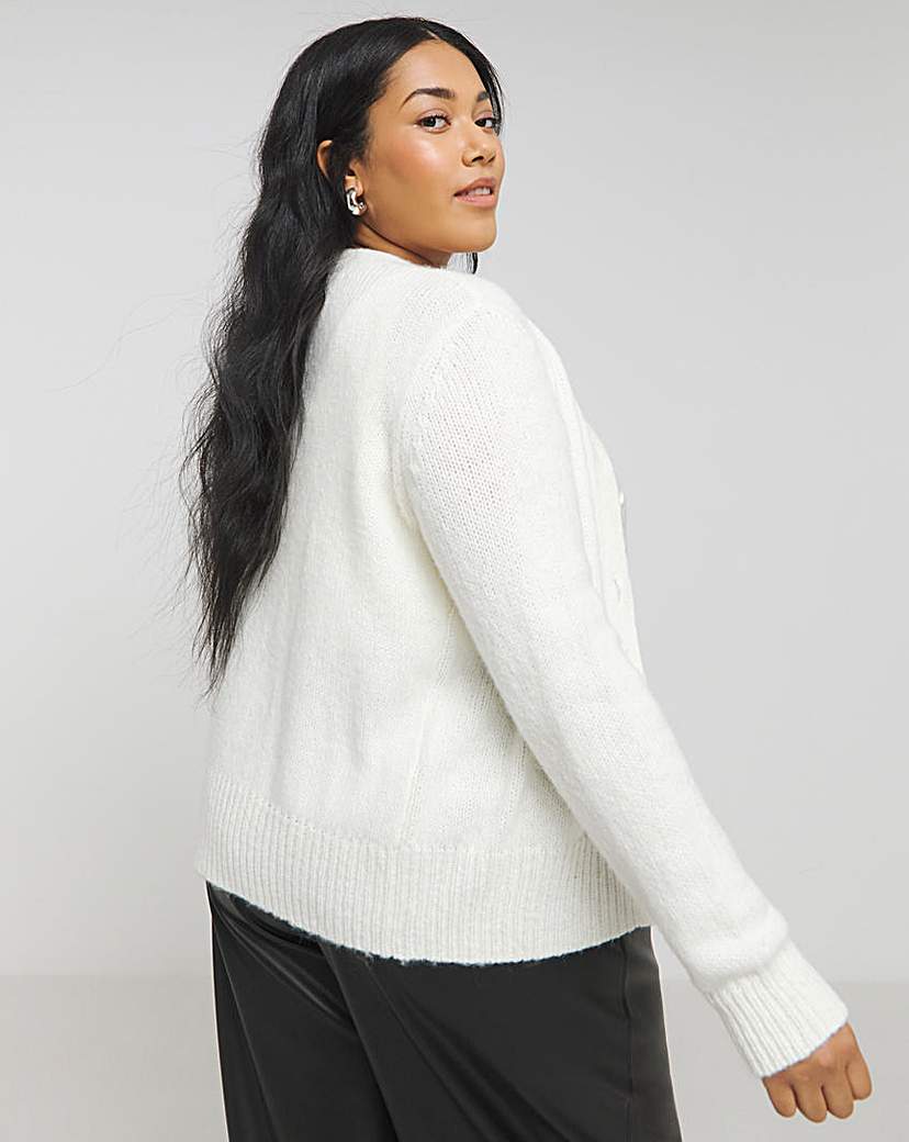 Joanna Hope Tulle Knit Cardigan