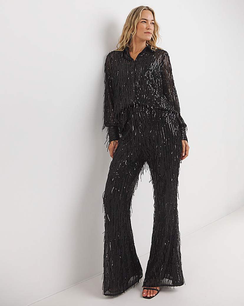 Joanna Hope Sequin Tassle Trousers