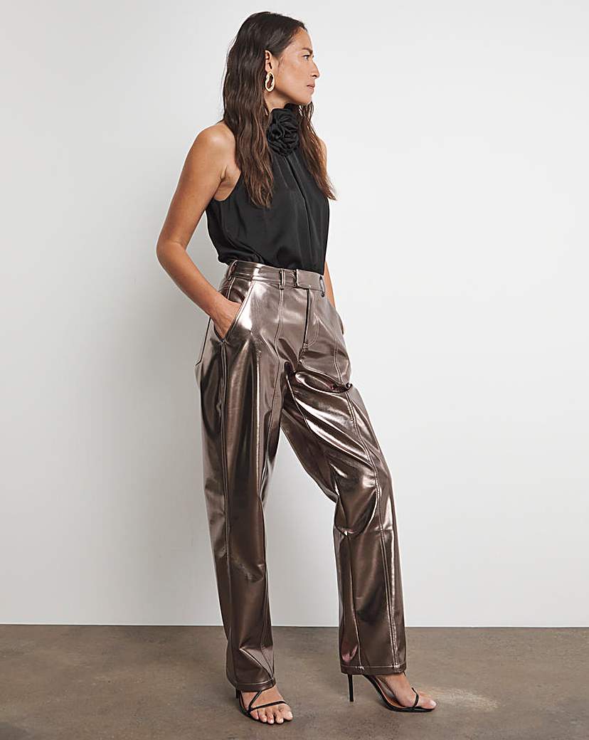 Joanna Hope Metallic PU Trousers