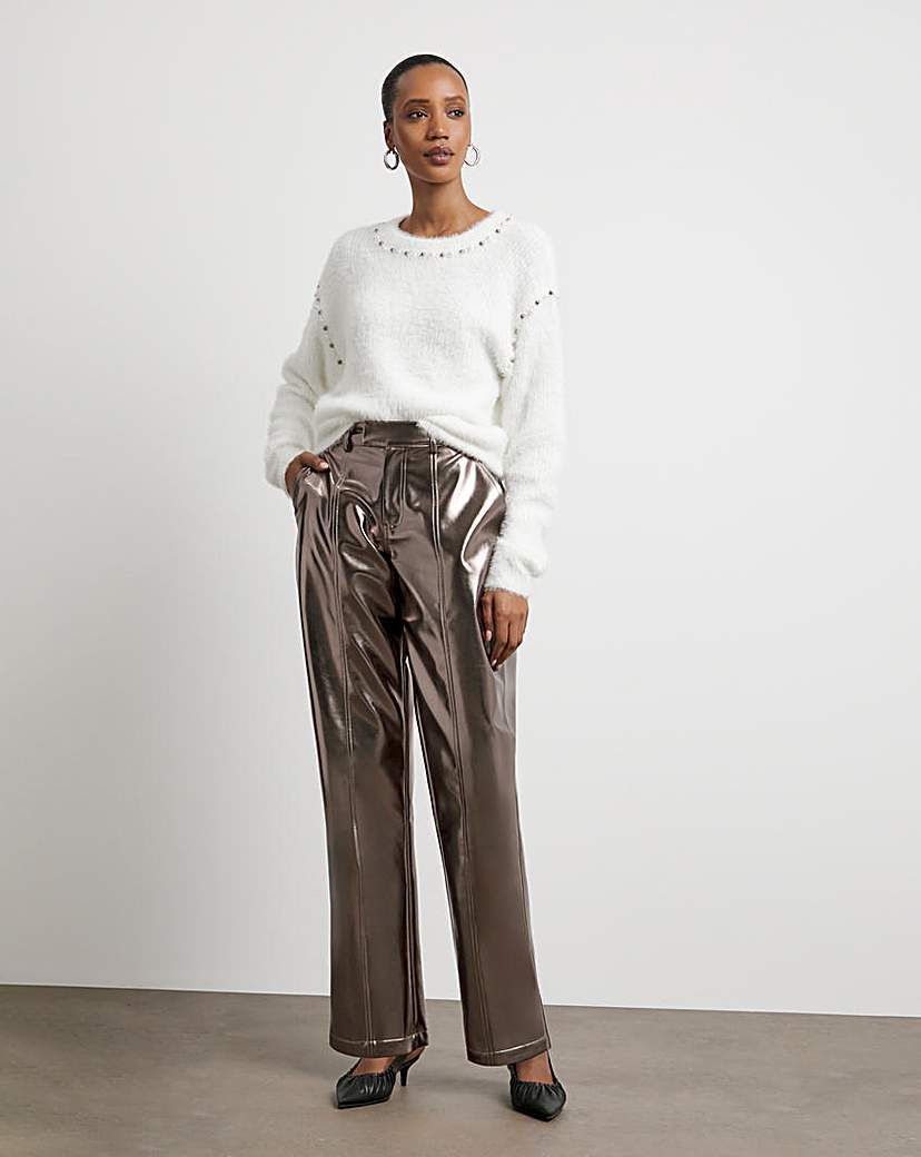 Joanna Hope Metallic PU Trousers