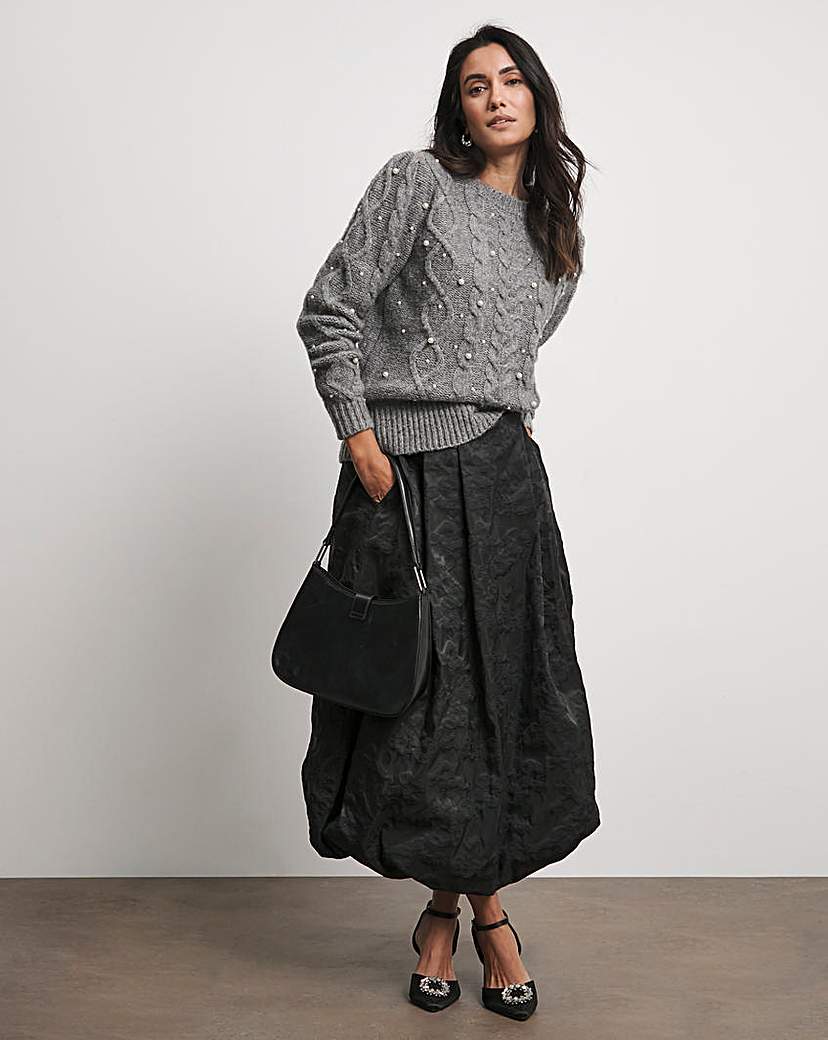 Joanna Hope Textured Bubble Hem Skirt