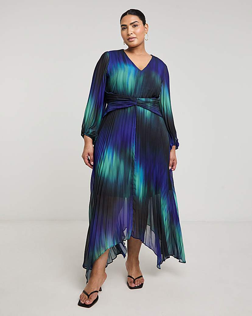 Joanna Hope Aysmmetric Pleated Dress