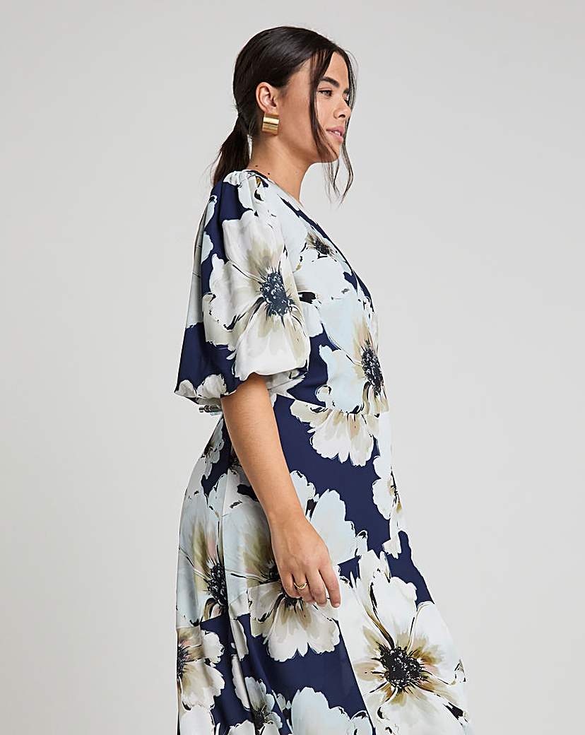 Joanna Hope Wrap Dress With Puff Sleeves
