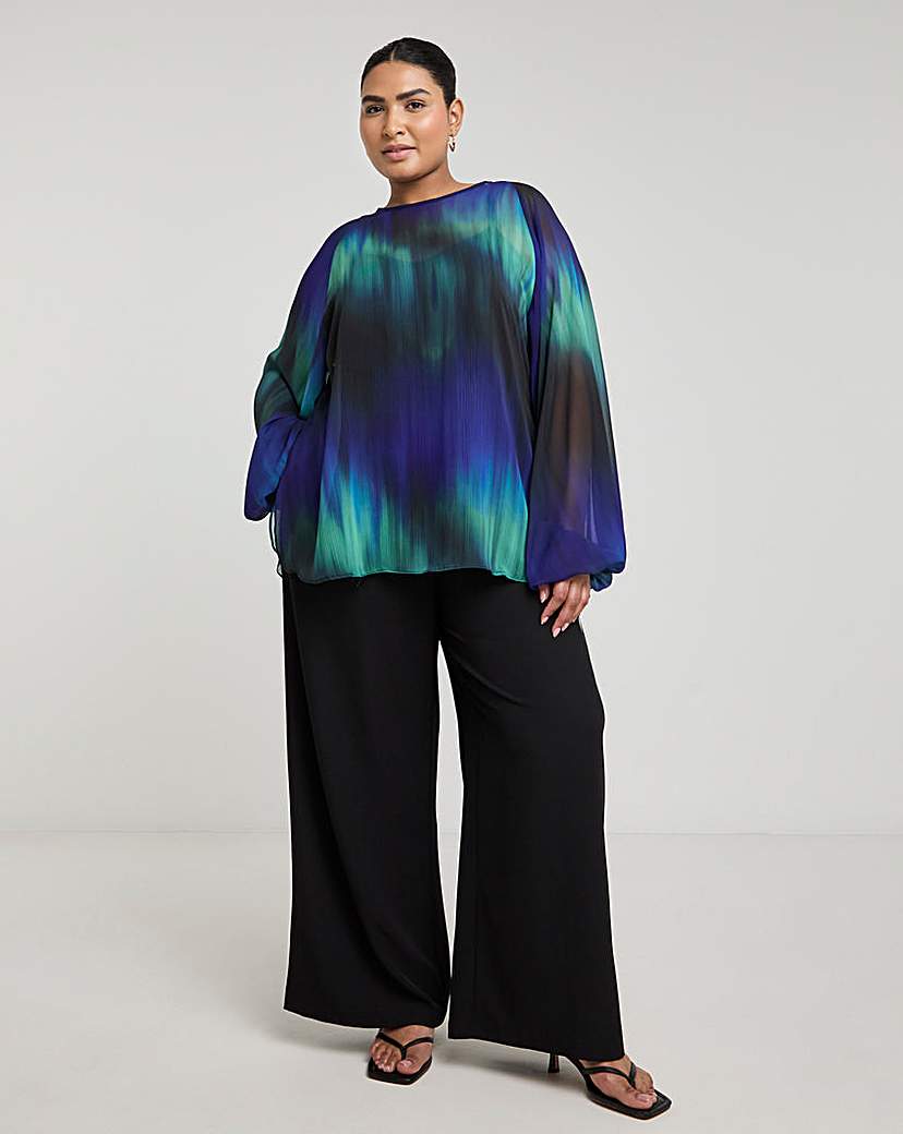 Joanna Hope Ombre Volume Sleeve Blouse