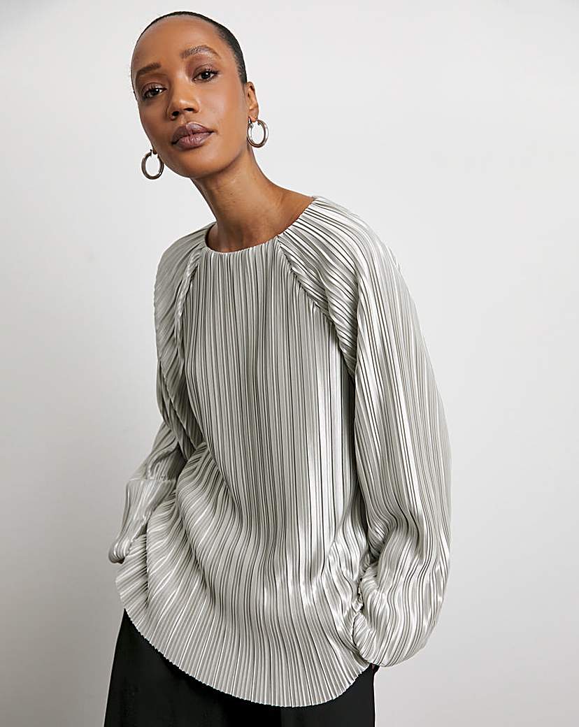 Joanna Hope Plisse Blouse