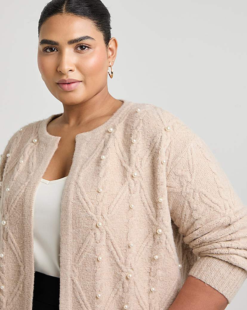 Joanna Hope Embellished Knit Cardigan