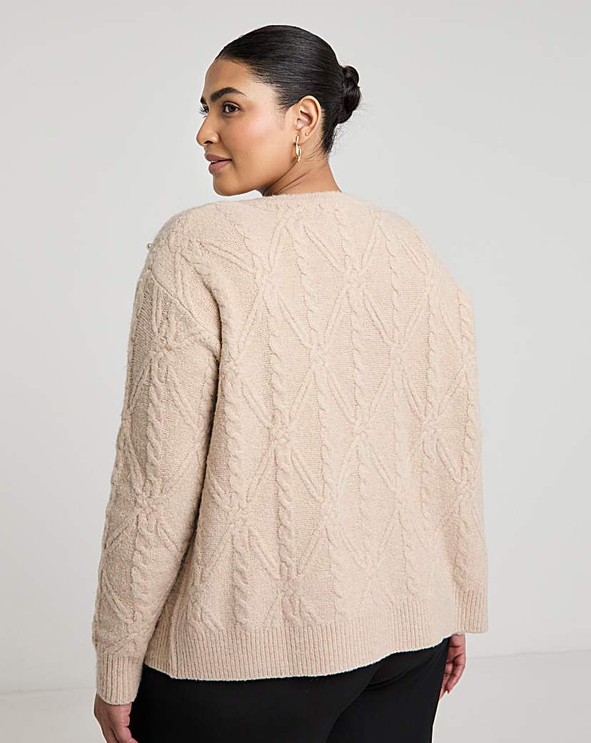 Joanna Hope Embellished Knit Cardigan