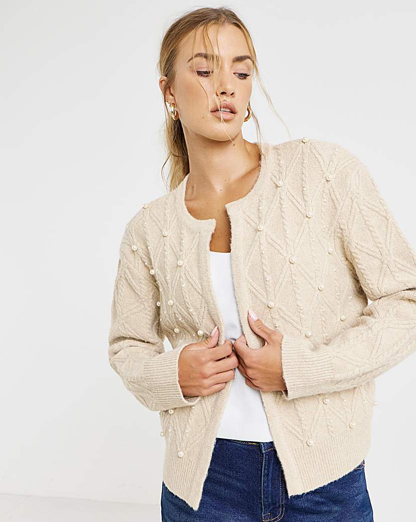 Joanna Hope Embellished Knit Cardigan