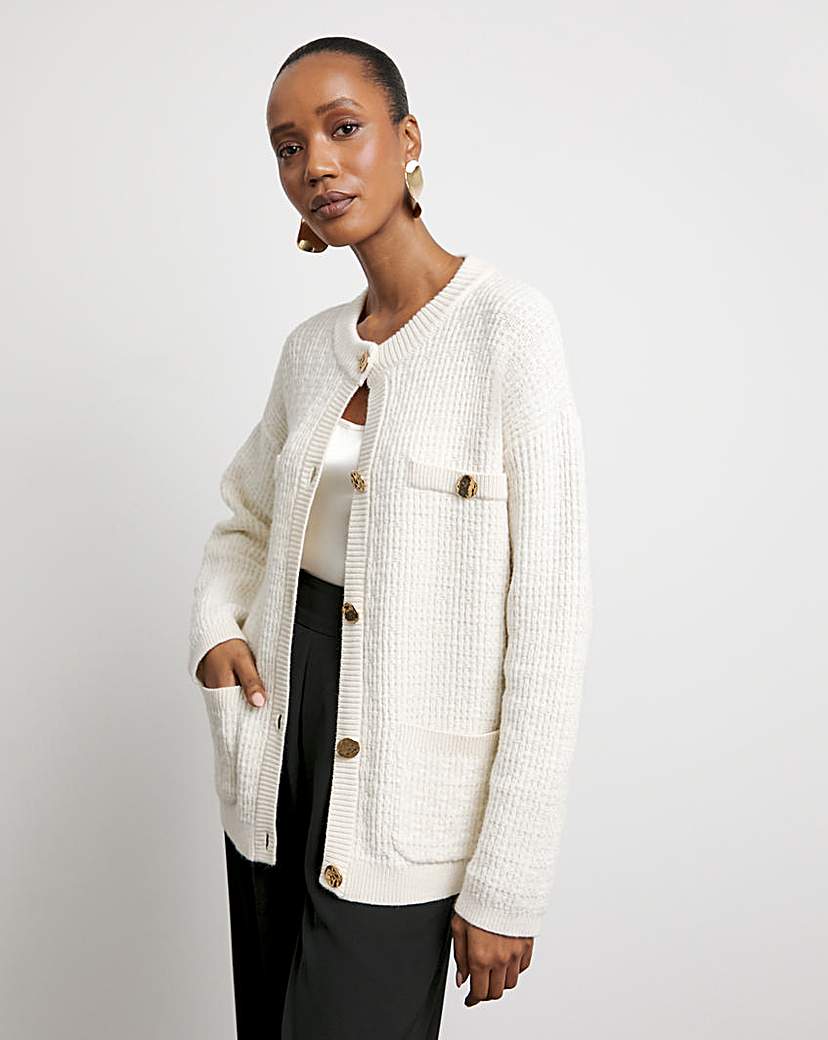 Joanna Hope Boucle Knit Cardigan