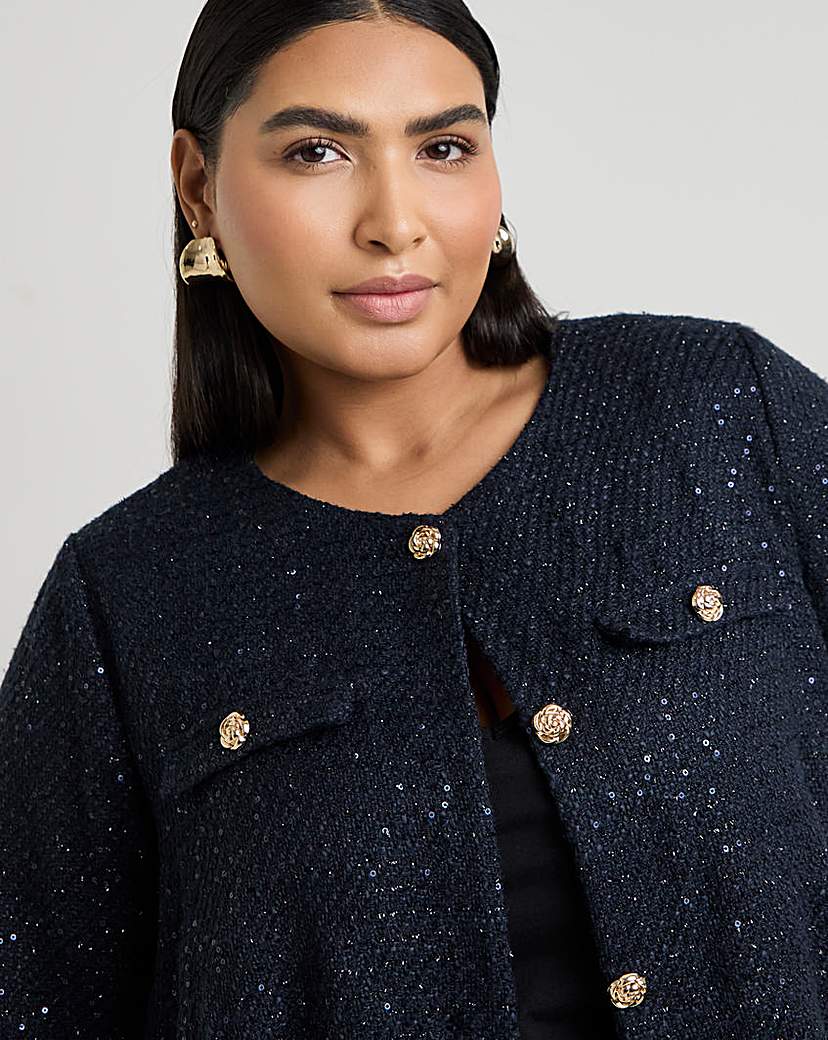 Joanna Hope Boucle Bomber Jacket