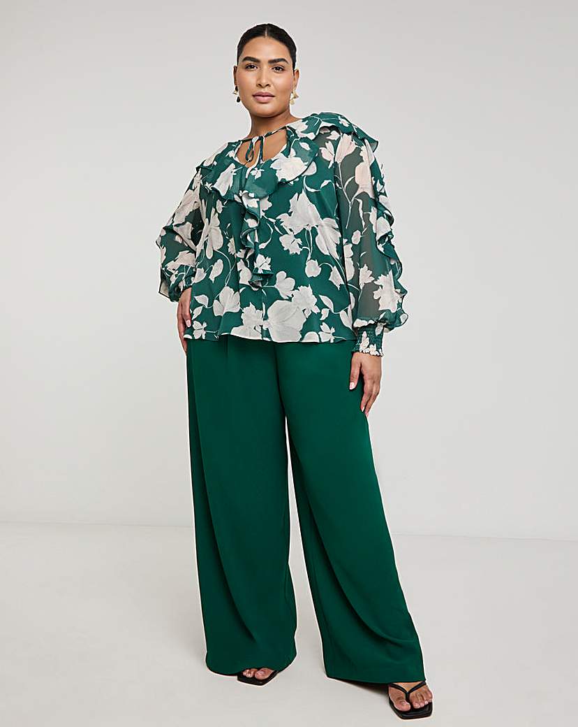 Joanna Hope Romantic Ruffle Blouse