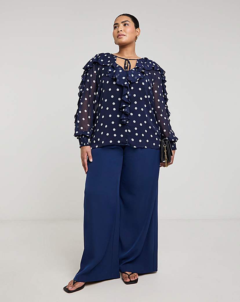 Joanna Hope Romantic Ruffle Blouse