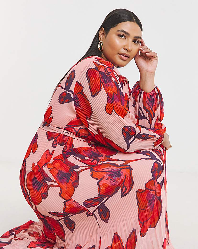 Joanna Hope Pleated Wrap Dress