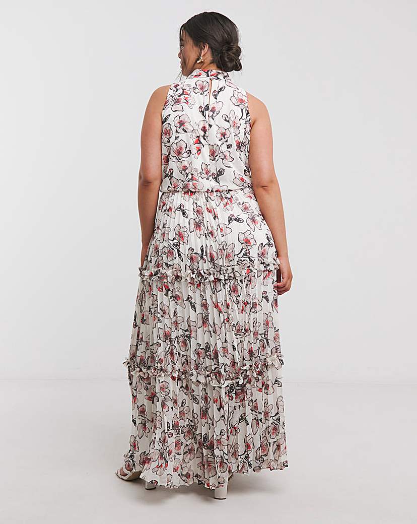Joanna Hope Ruffle Pleated Dress