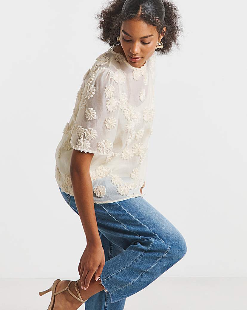 Joanna Hope Floral Textured Blouse