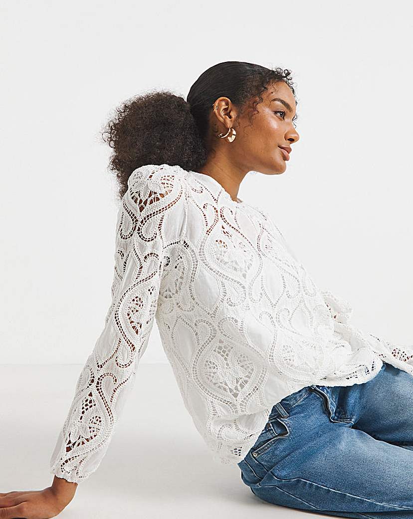 Joanna Hope Premium Broderie Blouse