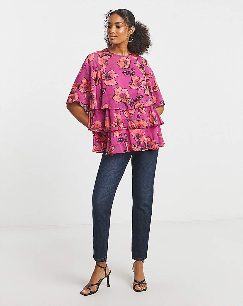 Joanna Hope Tiered Ruffle Blouse