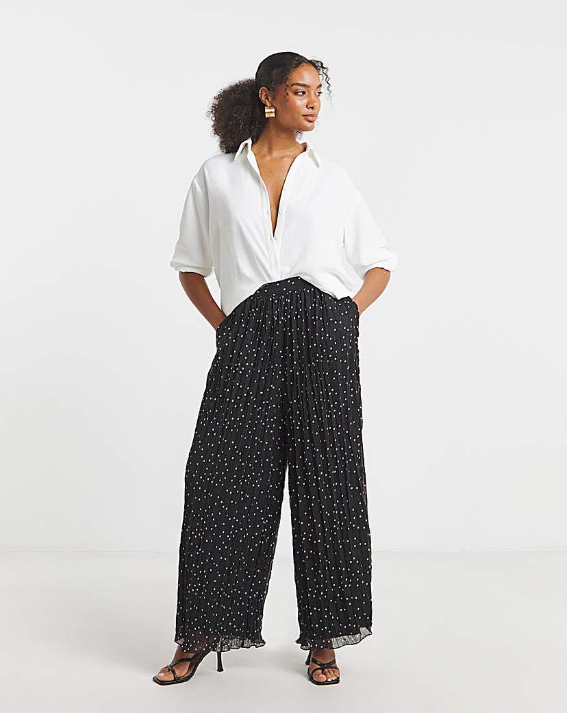 Joanna Hope Crinkle Wide Leg Trousers