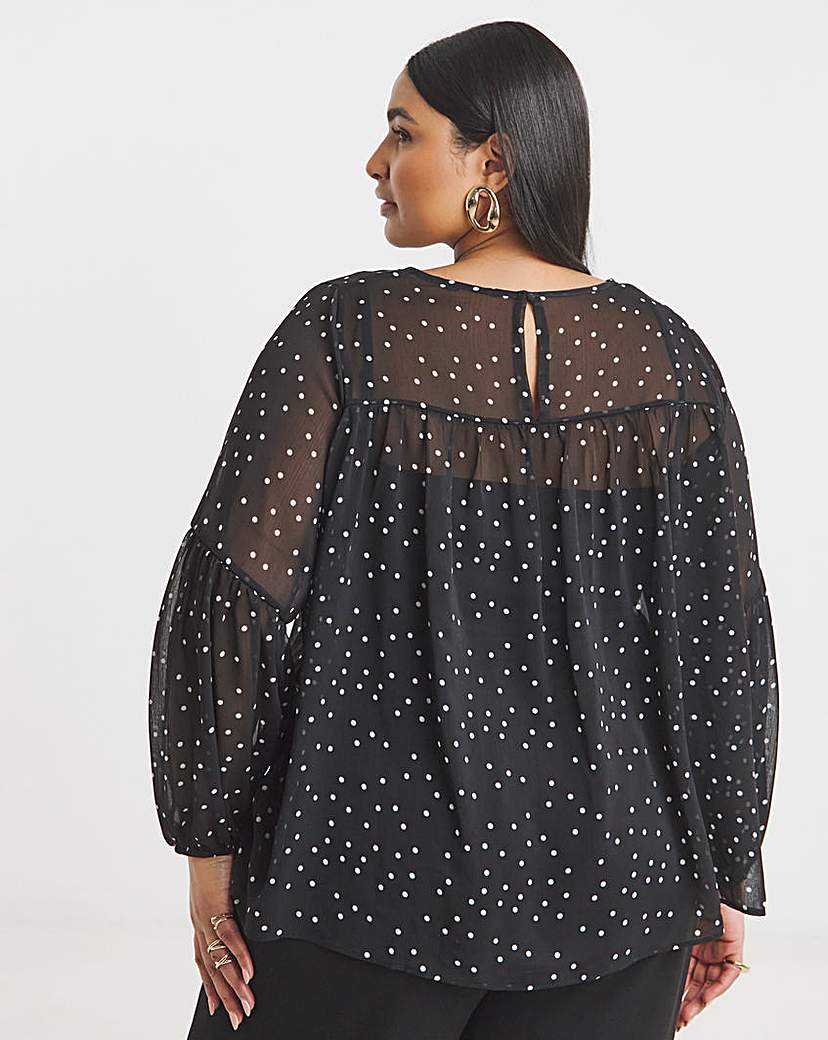 Joanna Hope Romantic Chiffon Blouse