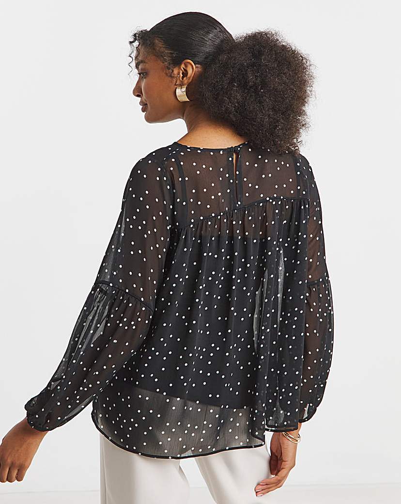 Joanna Hope Romantic Chiffon Blouse