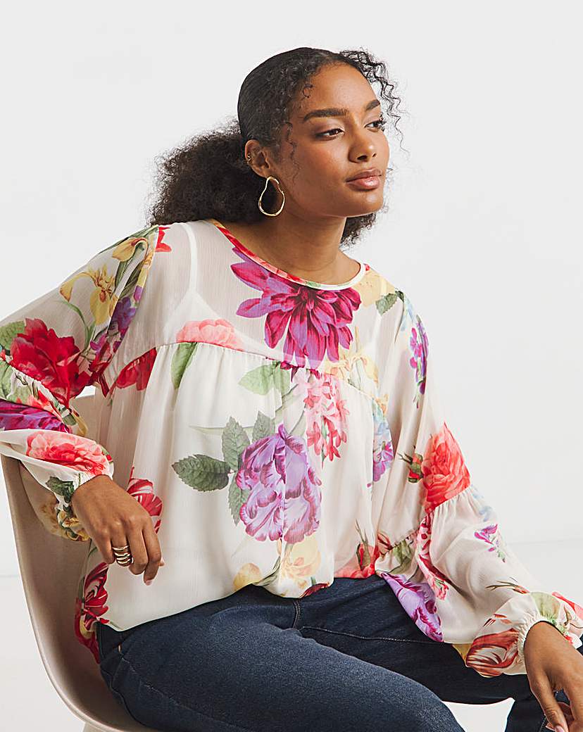 Joanna Hope Romantic Chiffon Blouse