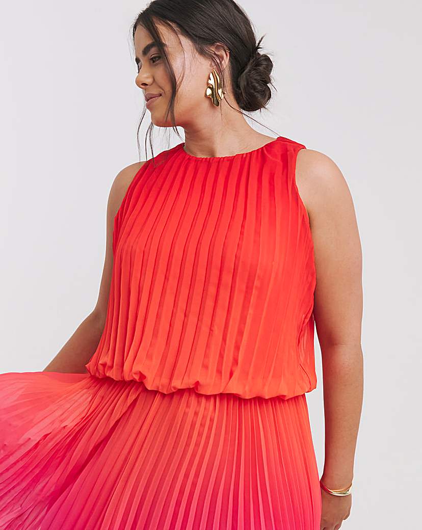 Joanna Hope Pleated Ombre Dress