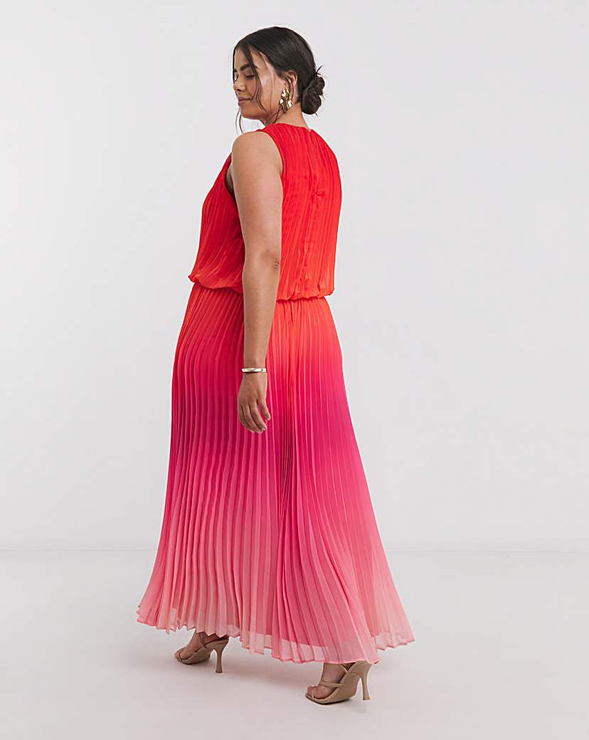 Joanna Hope Pleated Ombre Dress