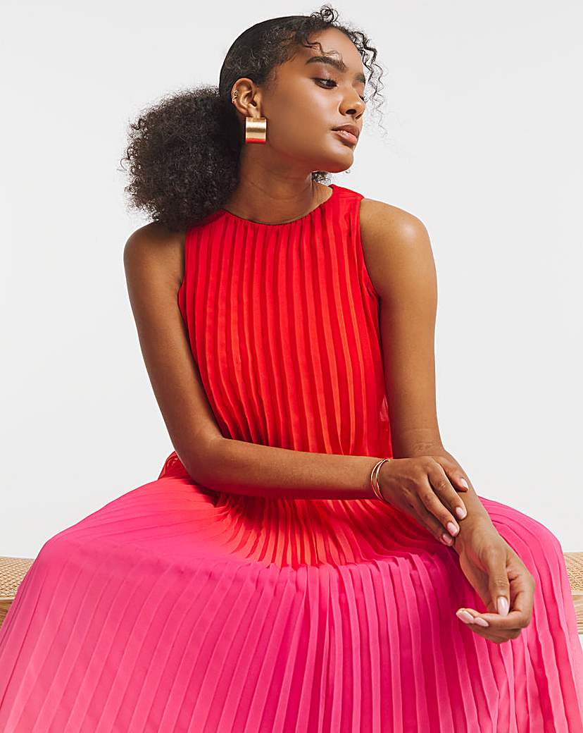 Joanna Hope Pleated Ombre Dress