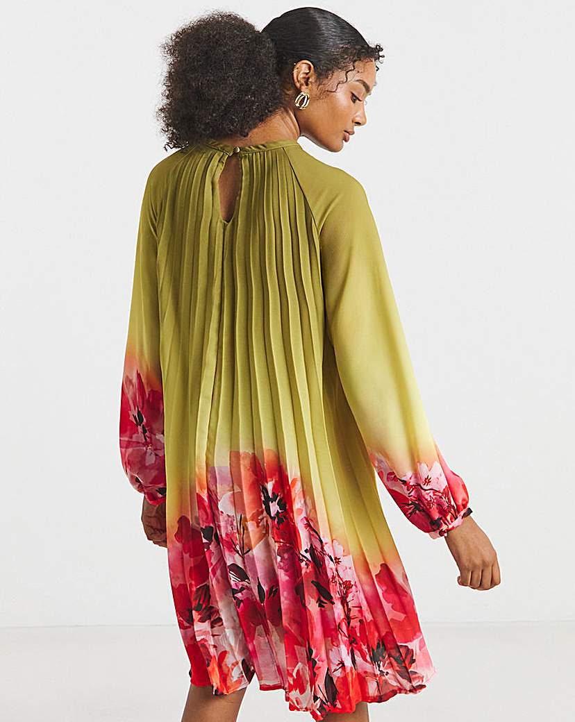 Joanna Hope Ombre Pleated Shift Dress