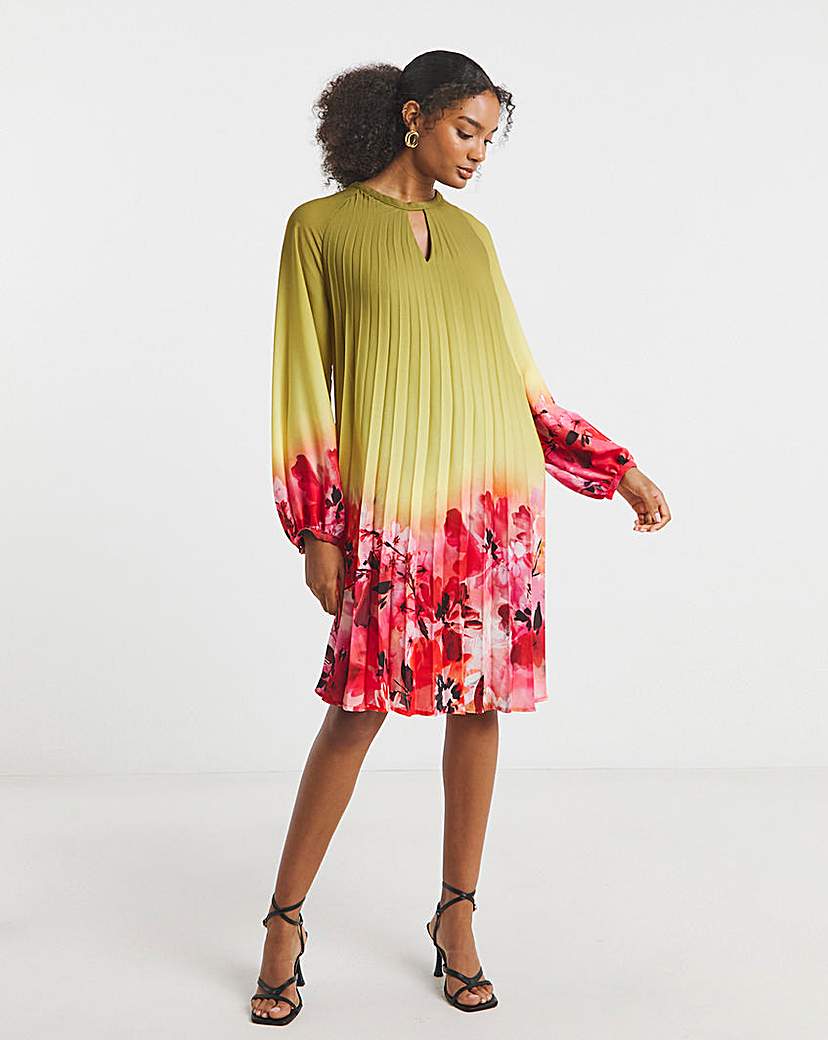Joanna Hope Ombre Pleated Shift Dress