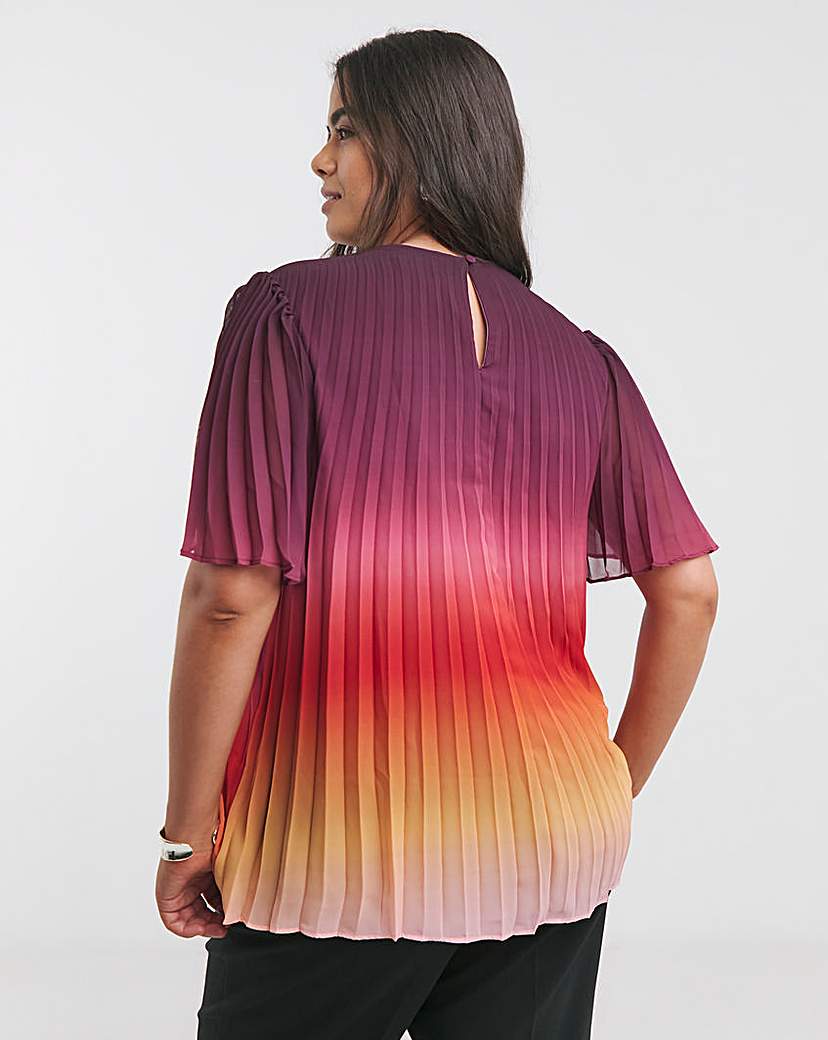 Joanna Hope Ombre Pleated Blouse