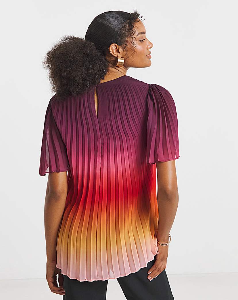 Joanna Hope Ombre Pleated Blouse