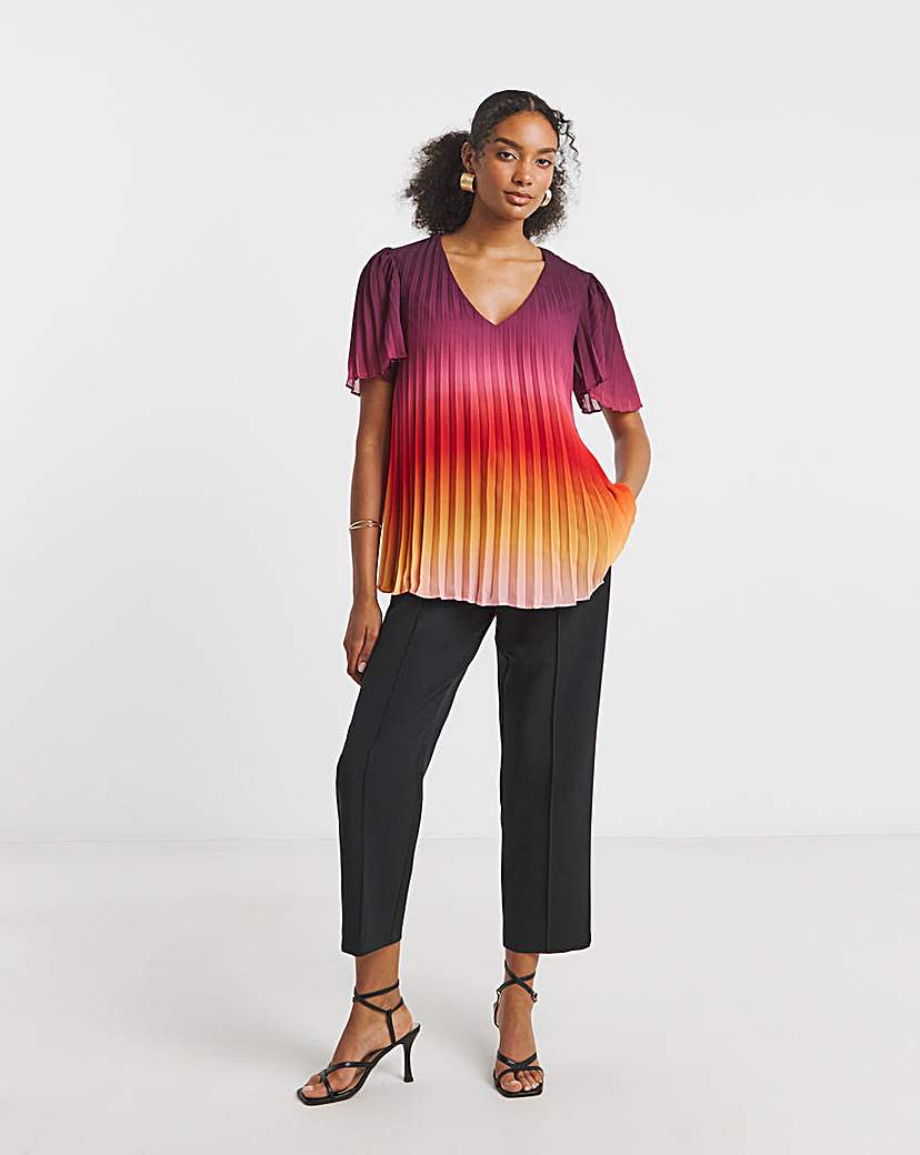 Joanna Hope Ombre Pleated Blouse