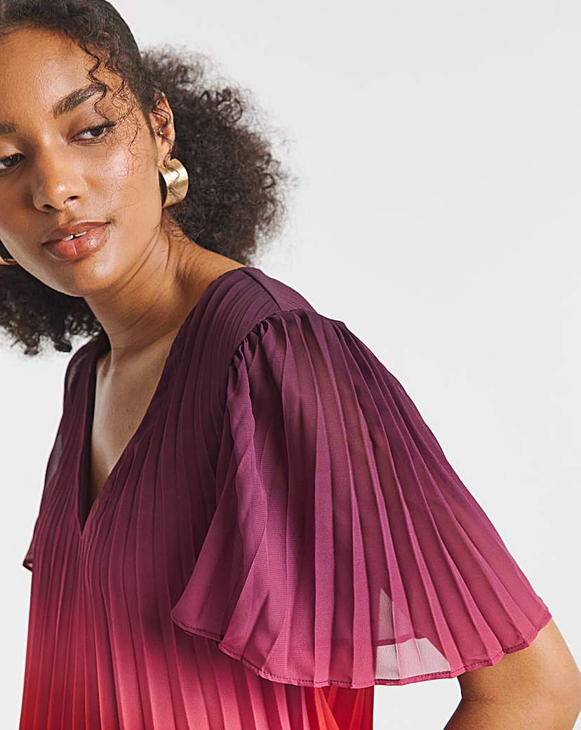 Joanna Hope Ombre Pleated Blouse
