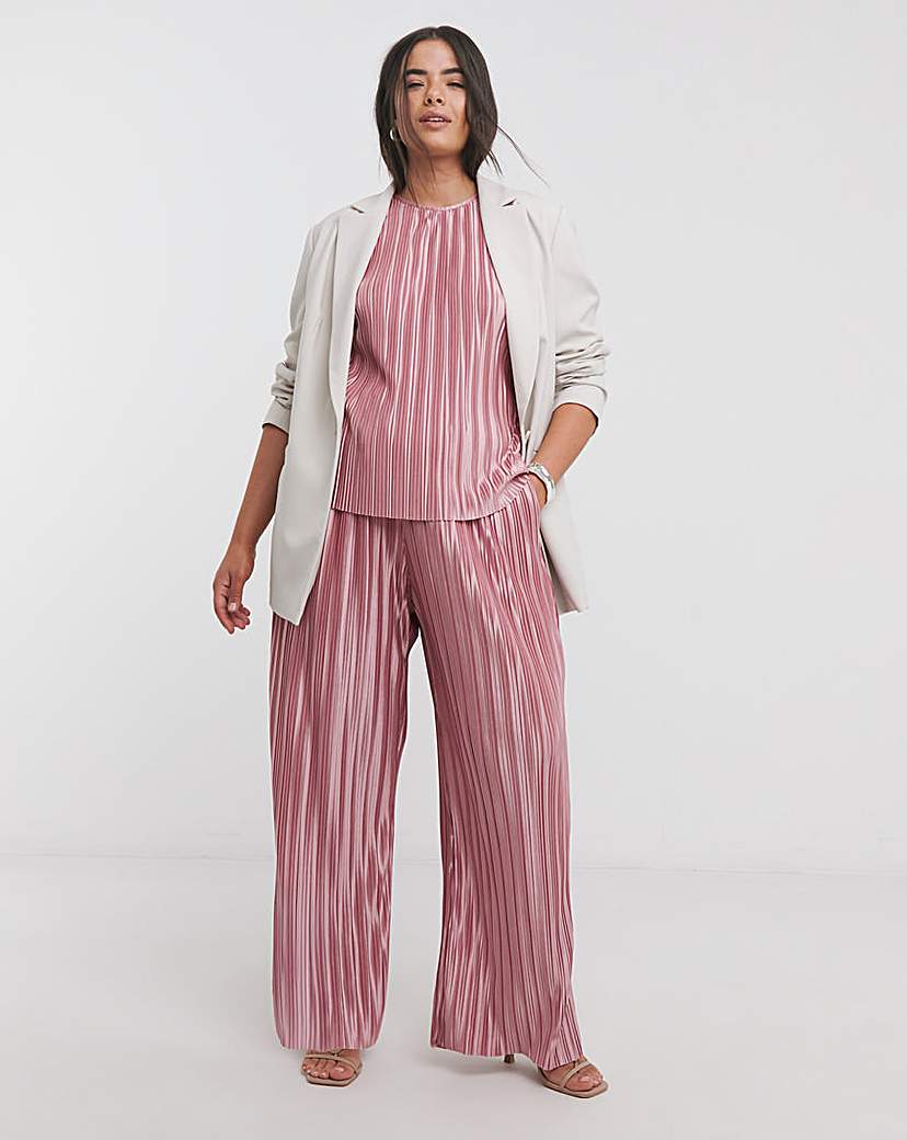 Joanna Hope Plisse Wide Leg Trousers