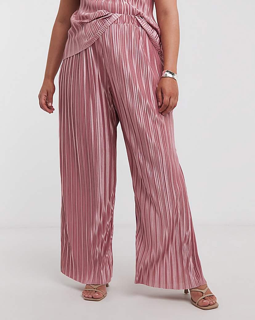 Joanna Hope Plisse Wide Leg Trousers