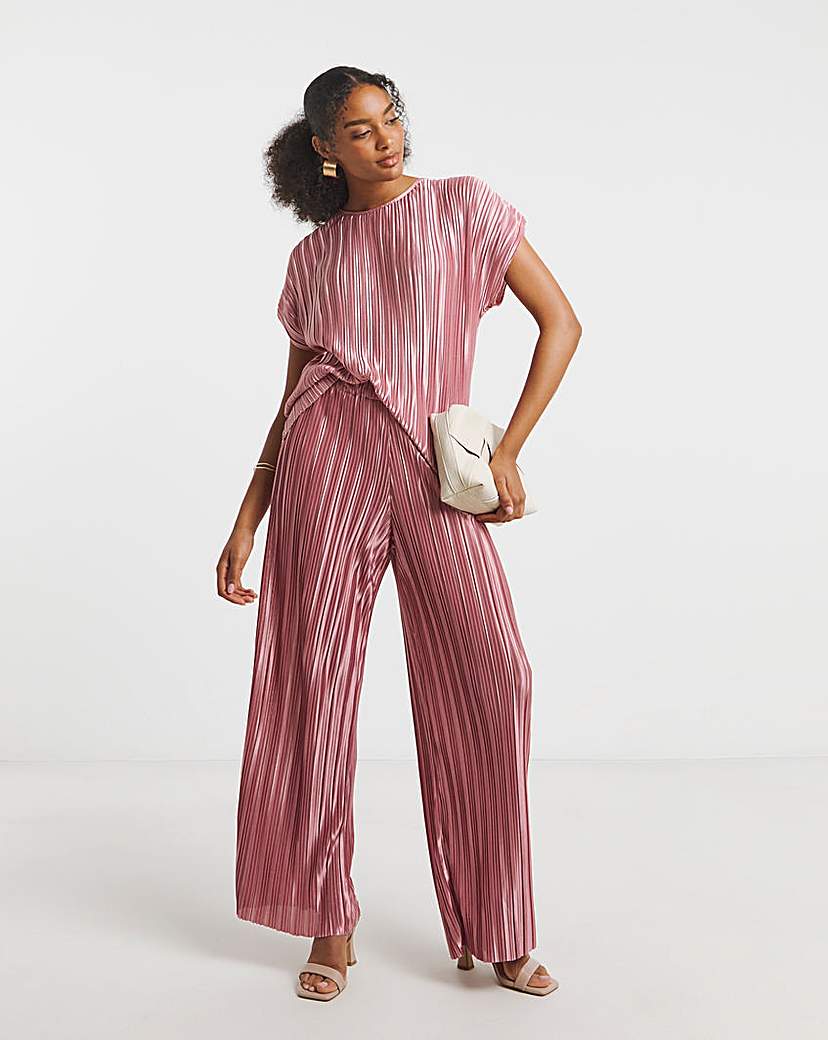 Joanna Hope Plisse Wide Leg Trousers
