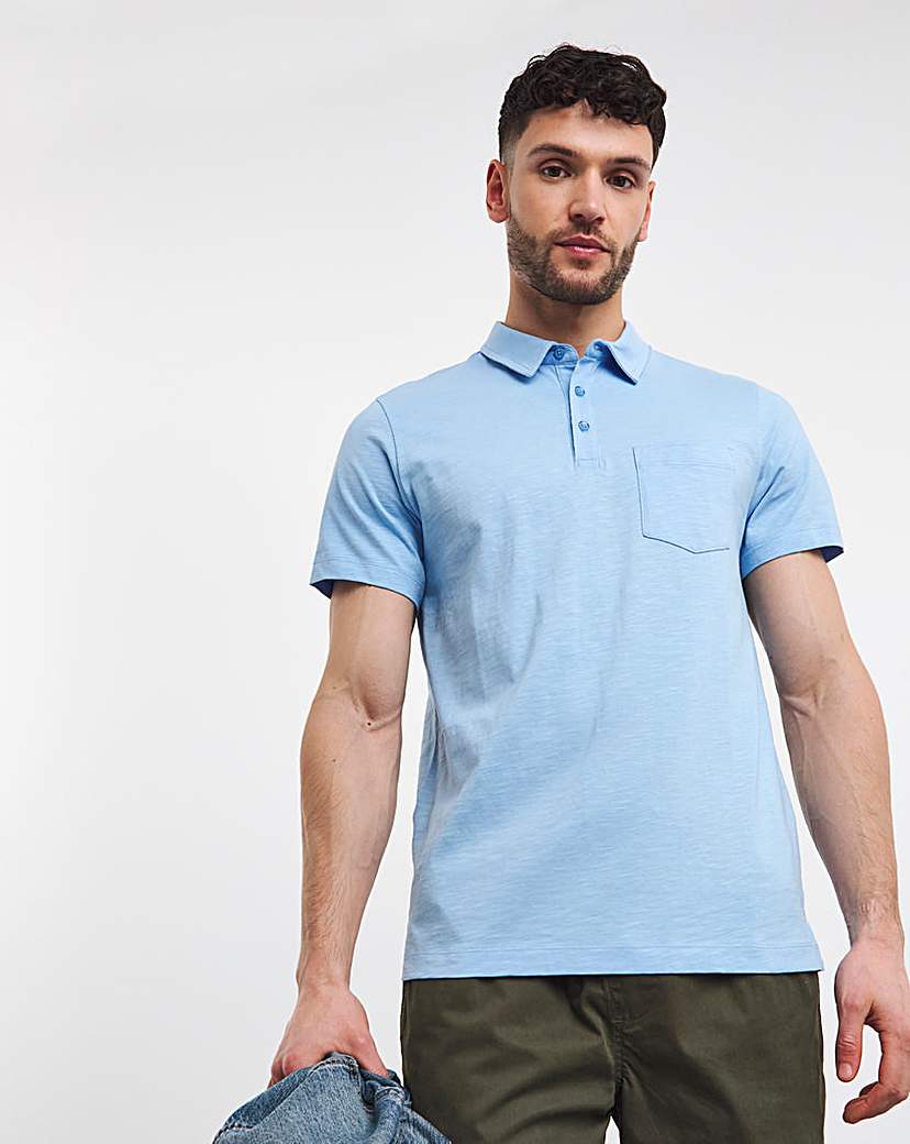 cotton jersey slub pocket polo long