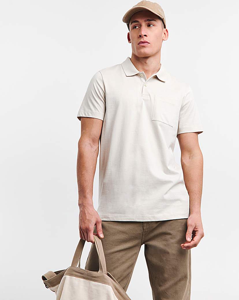 Pure Cotton Jersey Pocket Polo Long