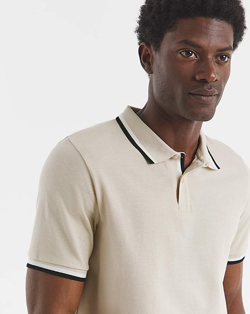 Tipped Pique Polo Long