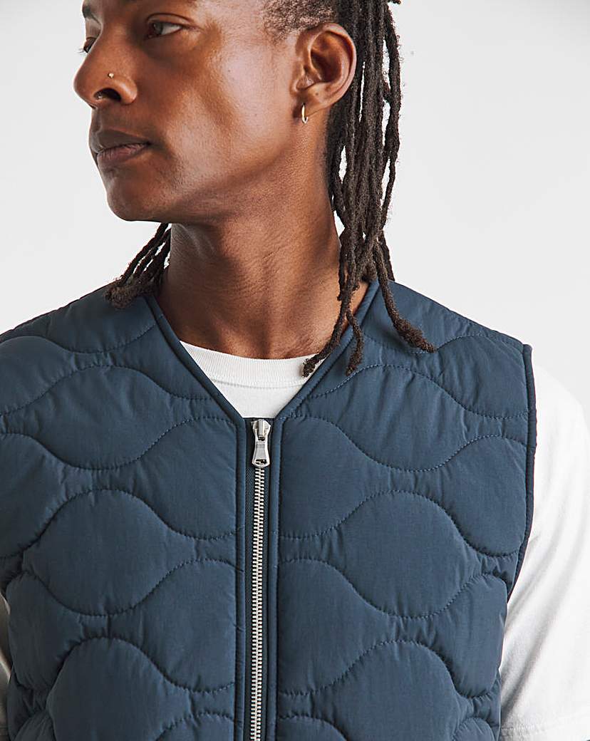 Onion Quilt Zip Through Gilet Navy Jacamo …