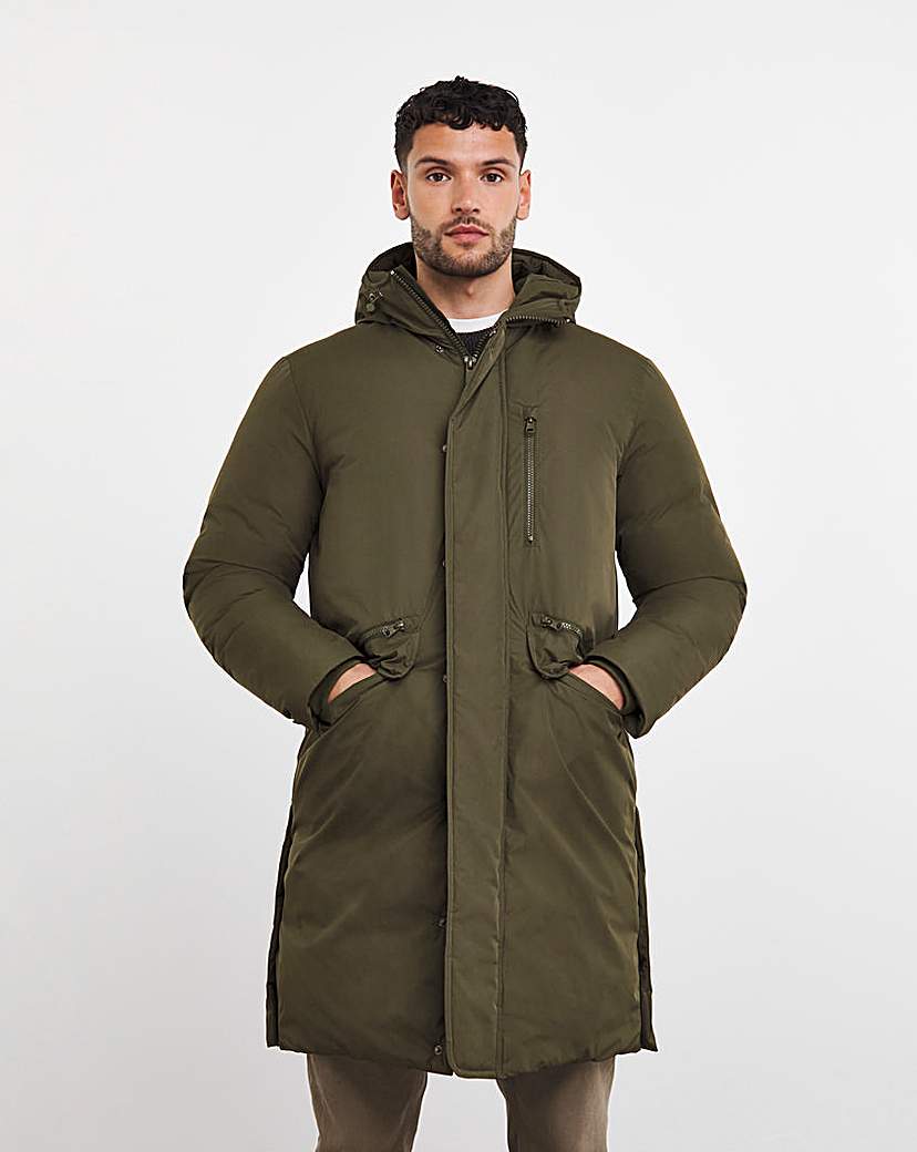 Khaki Padded Parka with Hood